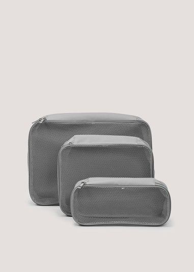 3 Pack Grey Packing Cubes Matalan