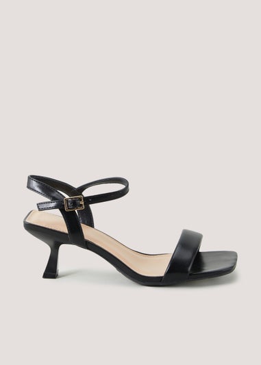 Et Vous Black Strappy Kitten Heels