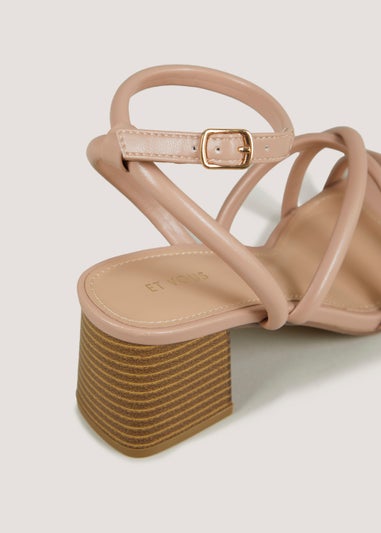 Et Vous Nude Strappy Block Heels