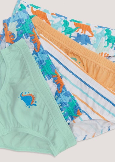 Boys 5 Pack Dinosaur Briefs (2-9yrs)