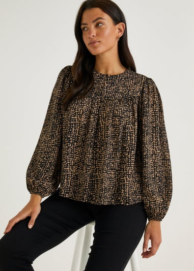 Black Spot Print Blouse