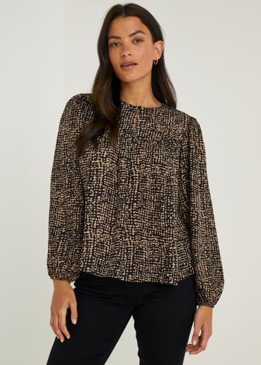 Black Spot Print Blouse