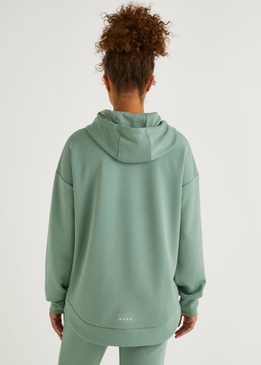 Souluxe Khaki Modal Half Zip Sports Hoodie