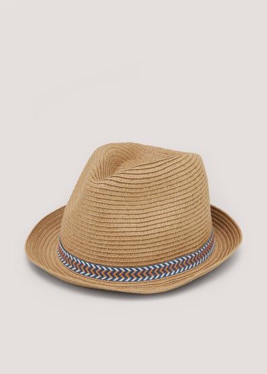Boys Mini Me Natural Trilby Hat (7-13yrs)