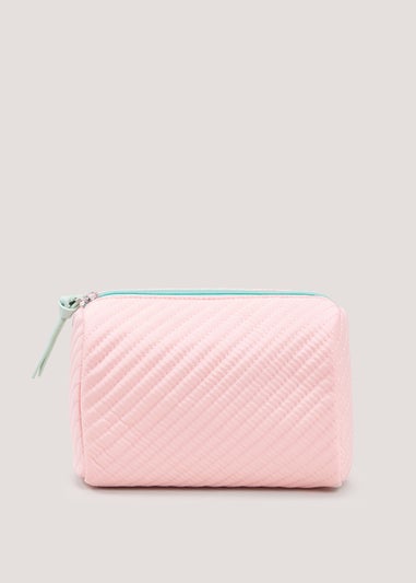 Pink Quilted Makeup Bag