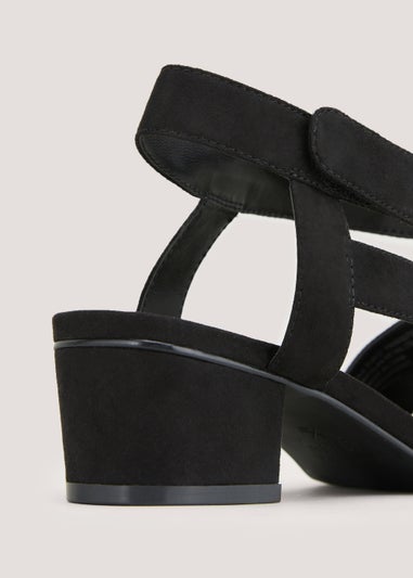 Black Wide Fit Low Block Heels