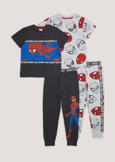 Kids 2 Pack Marvel Spider-Man Pyjama Sets (18mths-8yrs)