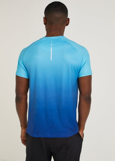 Souluxe Blue Ombre Print Sports T-Shirt - Matalan