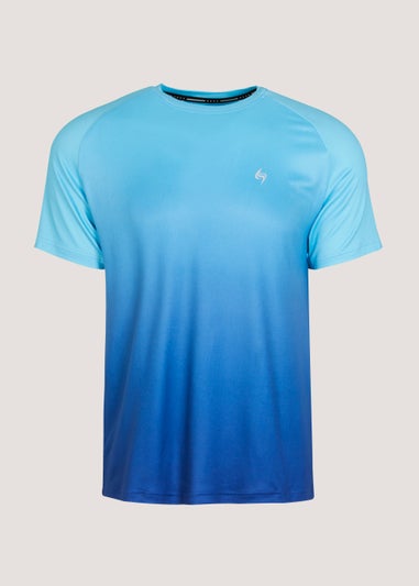 Souluxe Blue Ombre Print Sports T-Shirt