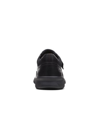 Clarks Black Donaway Strap Leather Shoes