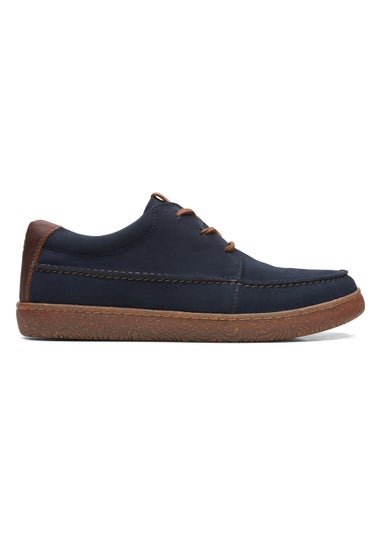 Clarks Navy Hodson Suede Moccasin Shoes