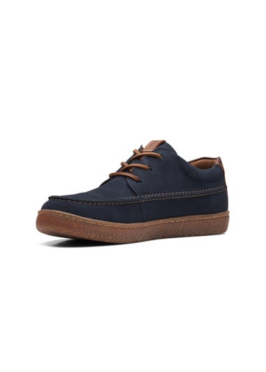 Clarks Navy Hodson Suede Moccasin Shoes