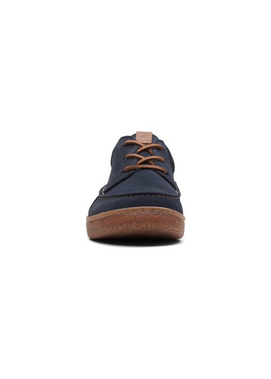 Clarks Navy Hodson Suede Moccasin Shoes