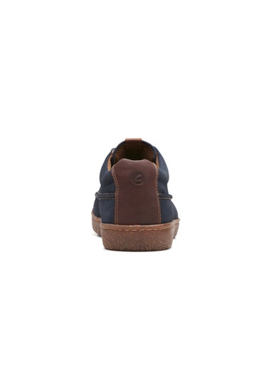 Clarks Navy Hodson Suede Moccasin Shoes