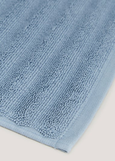 Blue Ribbed Bath Mat (50cm x 80cm)