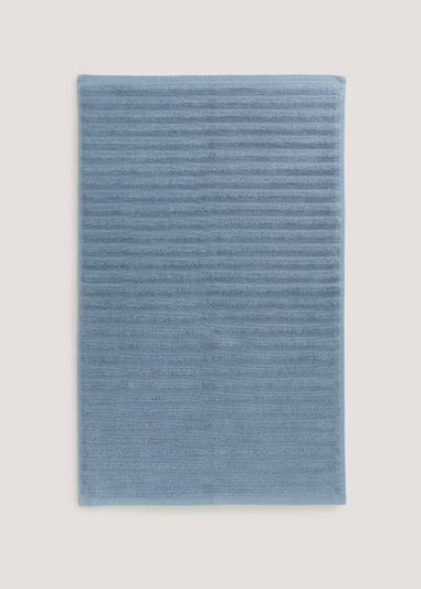 Blue Ribbed Bath Mat (50cm x 80cm)