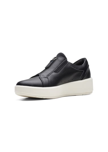 Clarks Black Layton Rae Leather Sneakers