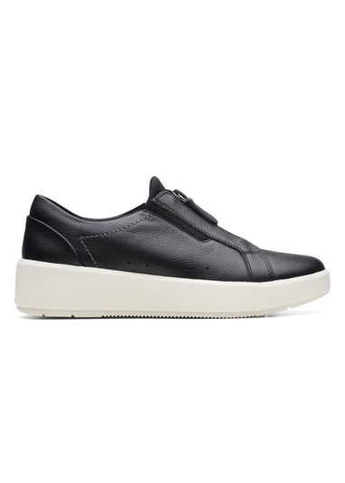 Clarks Black Layton Rae Leather Sneakers