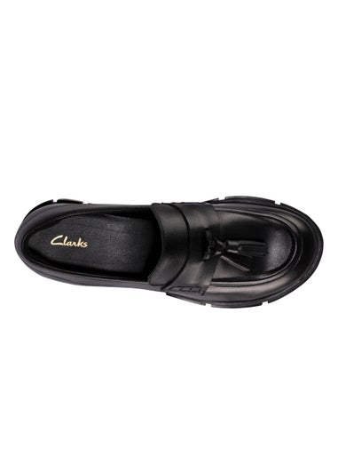 Clarks Black Teala Leather Loafers