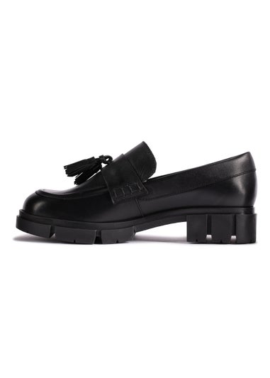 Clarks Black Teala Leather Loafers