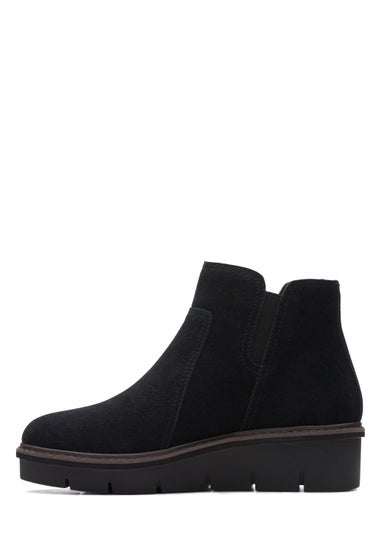 Clarks Black Airabell Zip Suede Ankle Boots - Matalan