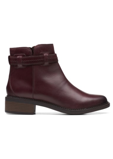 Clarks Dark Brown Maye Ease Leather Ankle Boots