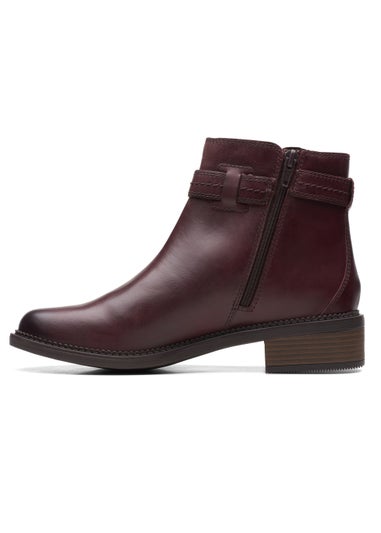 Clarks Dark Brown Maye Ease Leather Ankle Boots