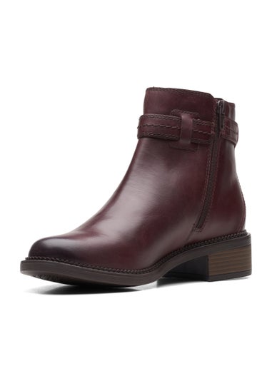 Clarks Dark Brown Maye Ease Leather Ankle Boots