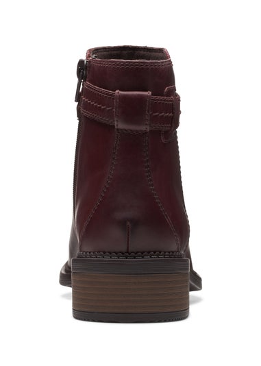 Clarks Dark Brown Maye Ease Leather Ankle Boots