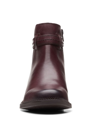 Clarks Dark Brown Maye Ease Leather Ankle Boots