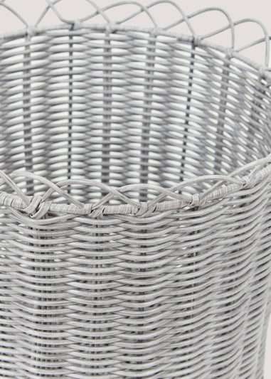 Set of 2 Grey Woven Planters