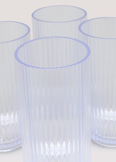 4 Pack Ribbed Outdoor Tumblers (8.5cm x 8.5cm x 15cm)