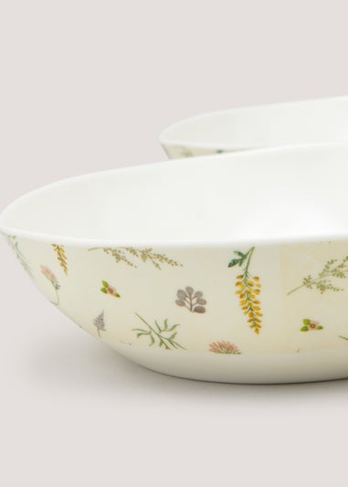 4 Pack Floral Outdoor Bowls (19cm x 19cm x 5cm)