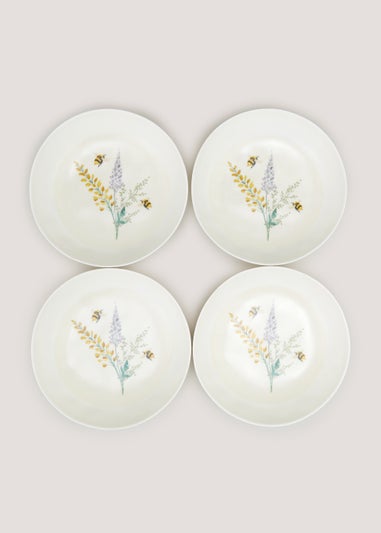 4 Pack Floral Outdoor Bowls (19cm x 19cm x 5cm)