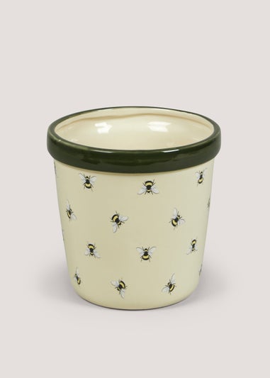 Cream Ceramic Bee Outdoor Planter (16cm x 16cm x 16cm)