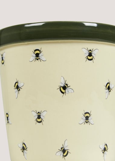 Cream Ceramic Bee Outdoor Planter (16cm x 16cm x 16cm)