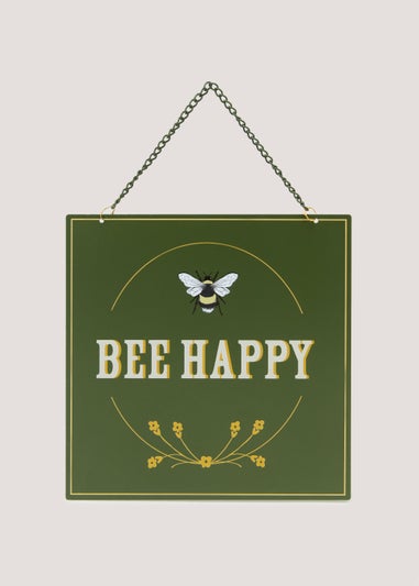 Bee Happy Outdoor Sign (30cm x 20cm x 1cm)