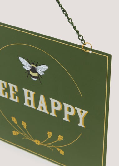 Bee Happy Outdoor Sign (30cm x 20cm x 1cm)