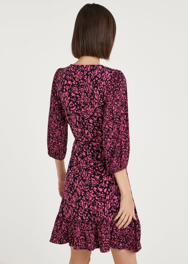 Et Vous Pink Print Wrap Dress