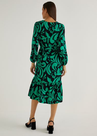 Et Vous Green Paisley Twill Dress