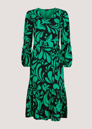 Et Vous Green Paisley Twill Dress