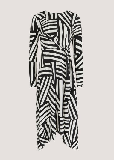 Et Vous Black Stripe Knot Midi Dress