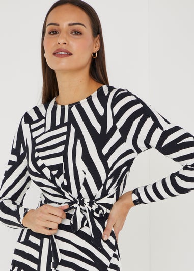 Et Vous Black Stripe Knot Midi Dress