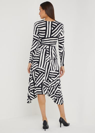 Et Vous Black Stripe Knot Midi Dress