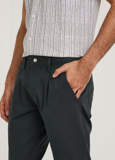 Grey Pleated Front Trousers