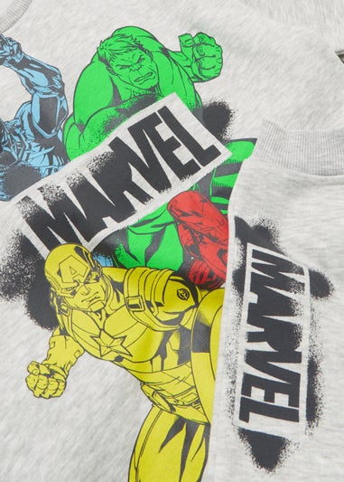 Boys Grey Marl Marvel Graffiti Sweatshirt & Joggers Set (4-13yrs)