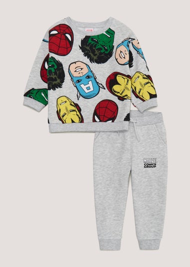 Boys Grey Marvel Sweatshirt Set (12mths-7yrs)