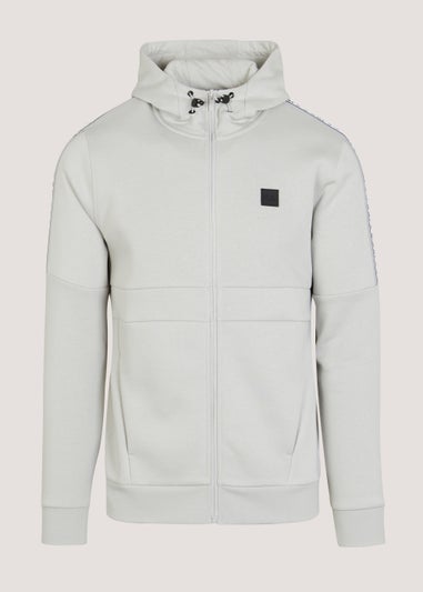 US Athletic Light Grey Tape Zip Up Hoodie