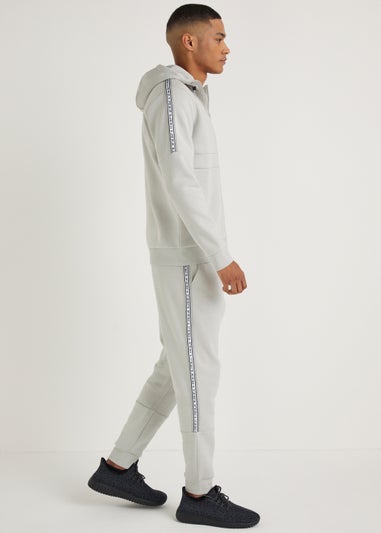 US Athletic Light Grey Tape Zip Up Hoodie