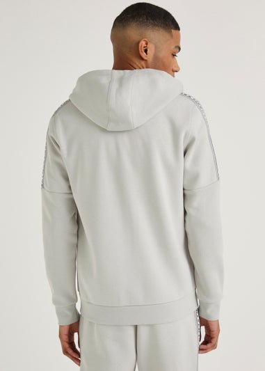 US Athletic Light Grey Tape Zip Up Hoodie
